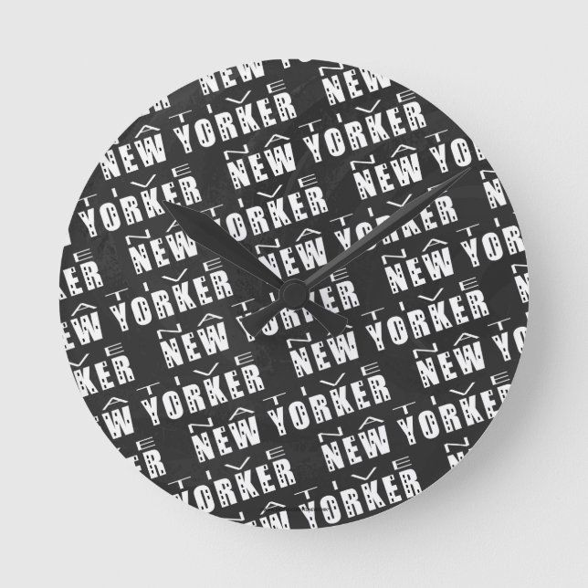 Horloge Ronde Motif véritable de New-Yorkais (Recto)