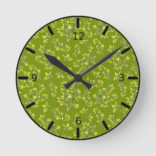 Horloge Ronde Motif vert Blackthorn  