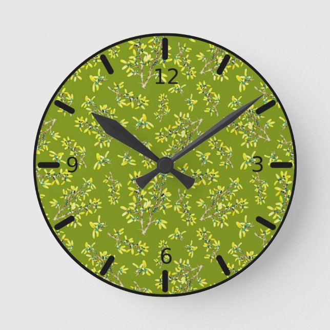 Horloge Ronde Motif vert Blackthorn   (Recto)