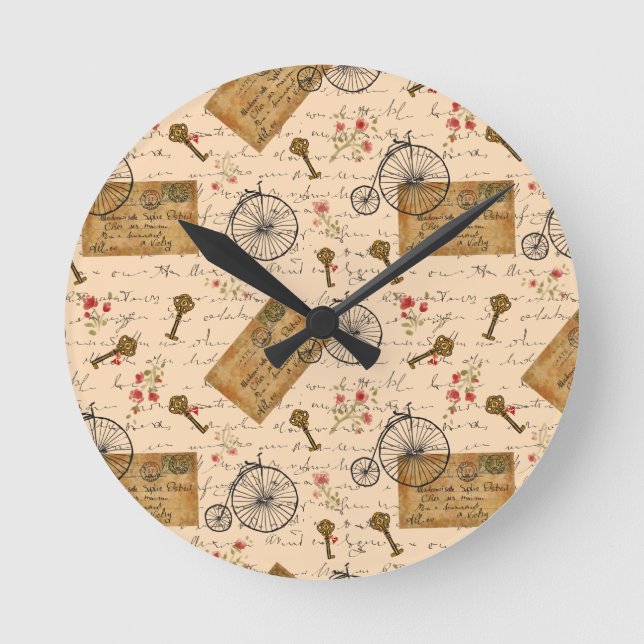 Horloge Ronde motif vintage (Recto)