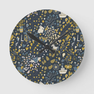 Horloge Ronde Motif vintage abstrait