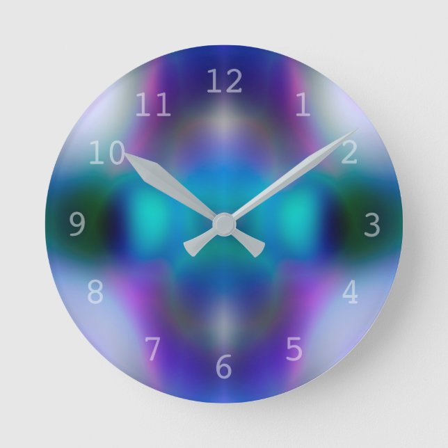 Horloge Ronde motif violet Abstrait (Recto)
