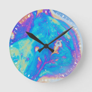 Horloge Ronde Motifs d'huile colorés, Canada