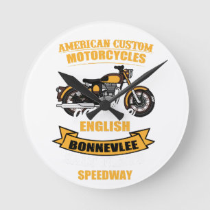 Horloge Ronde Moto American Custom Bonneville Speedway
