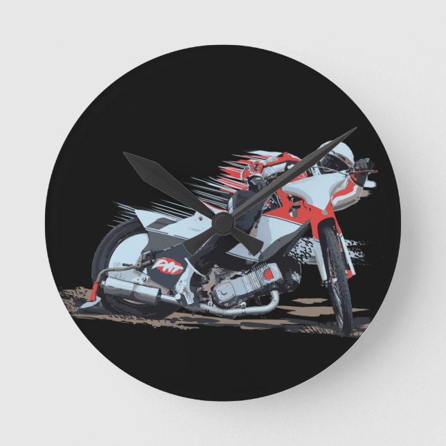 Horloge Ronde Moto Fast Red Speedway (Recto)