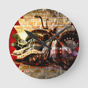 Horloge Ronde Moto Mania
