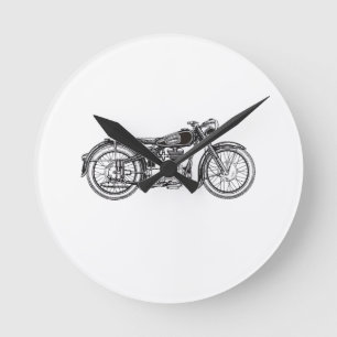 Horloge Ronde Moto Vintage Rétro _ J'Aime Ma Moto
