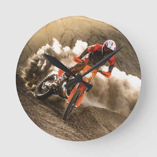 Horloge Ronde Motocross Rider (Recto)