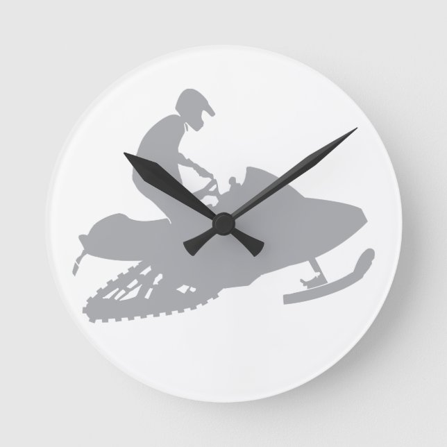 Horloge Ronde Motoneige gris argent (Recto)