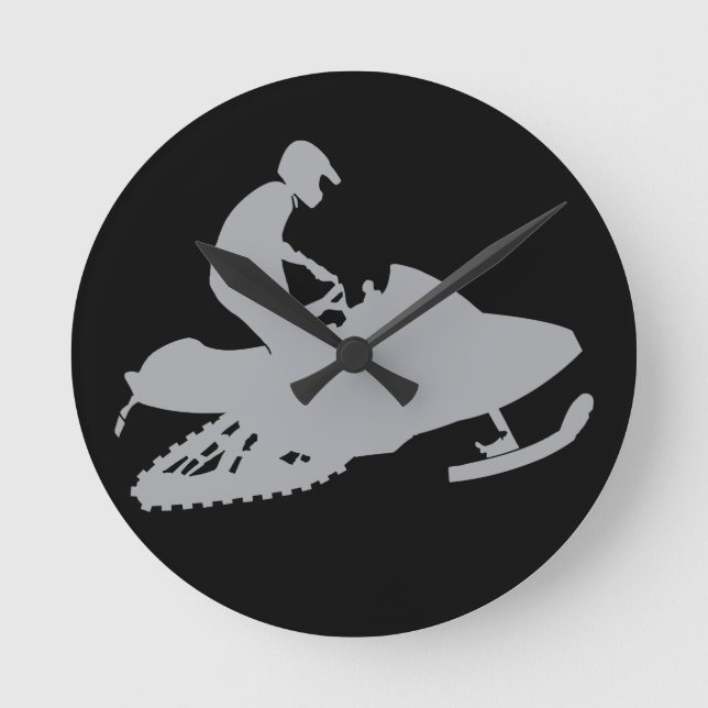Horloge Ronde Motoneige gris argent (Recto)