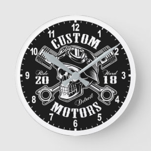 Horloge Ronde Motos personnalisées
