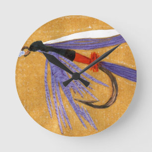 Horloge Ronde Mouche de pêche de mouche "de train de fret"