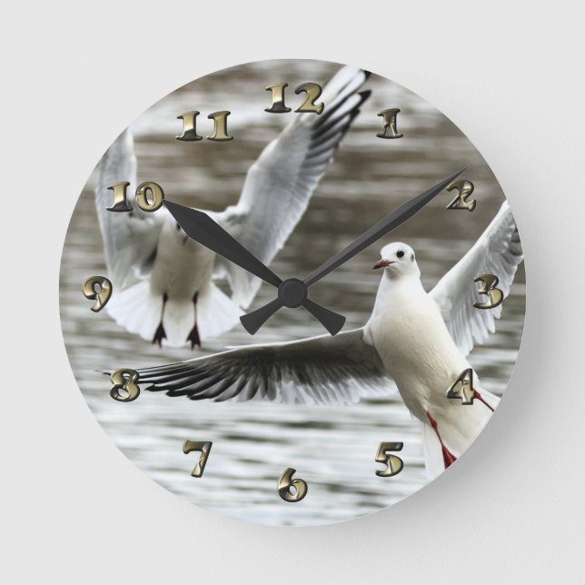Horloge Ronde Mouettes en vol (Recto)