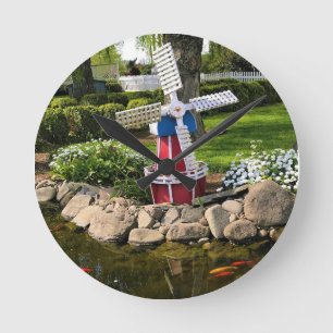 Horloge Ronde Moulin à vent Jardin Décor