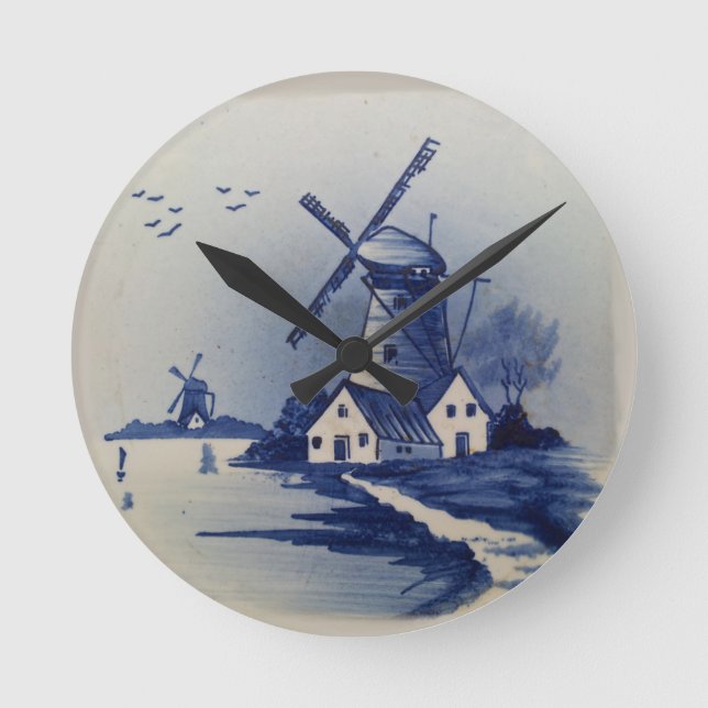 Horloge Ronde Moulin blanc blanc blanc vintage (Recto)