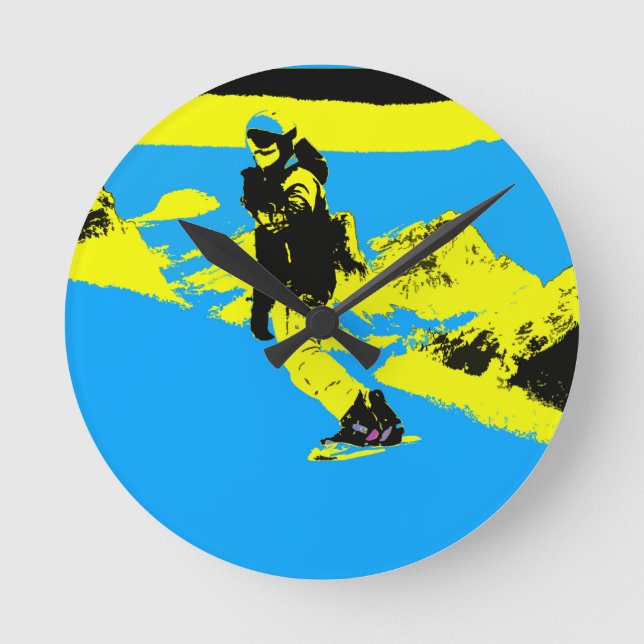 Horloge Ronde Mountain Boarding - Snowboarder (Recto)