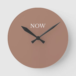 Horloge Ronde Mousse de Mocha Couleur Uni Chocolat Brun Amusant