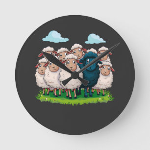 Horloge Ronde Mouton noir