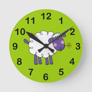 Horloge Ronde Moutons laineux