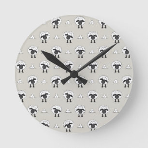 Horloge Ronde Moutons, moutons et encore plus de moutons