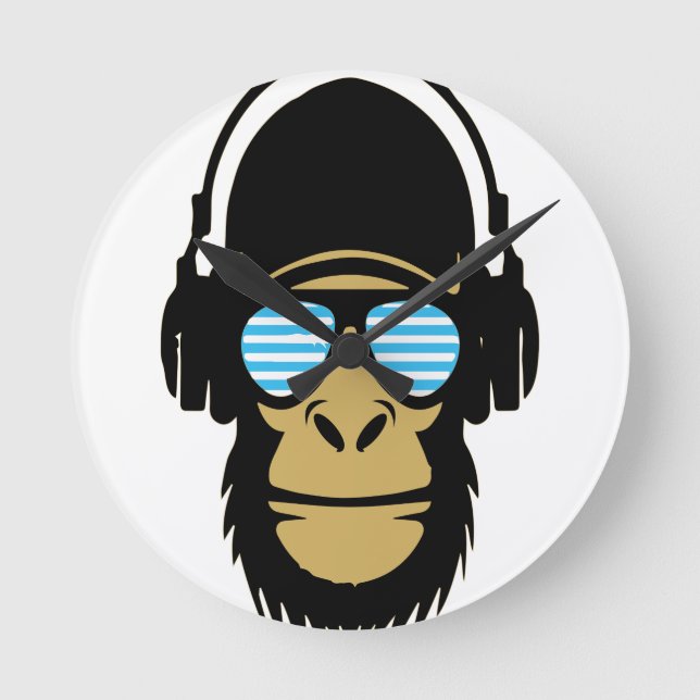 Horloge Ronde Mr Dubstep Monkey (Recto)