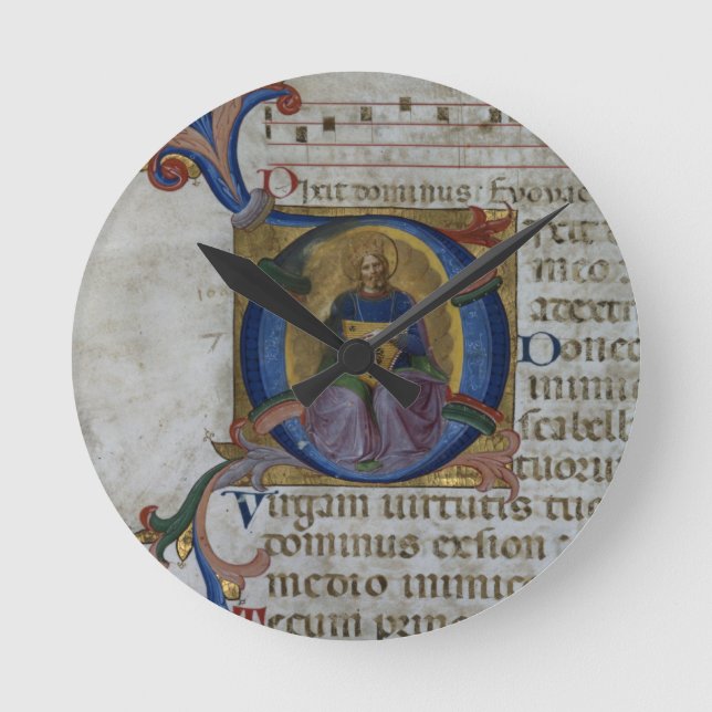 Horloge Ronde Ms 531 f.169v Historiated initial 'D' depicting Ki (Recto)
