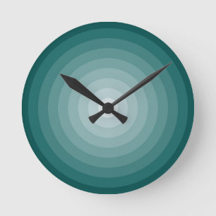 Horloge Ronde Mur cible turquoise - Moyenne