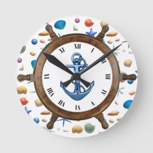 Horloge Ronde Mur Clock Marine