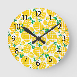 Horloge Ronde Mur de fruits tropicaux à ananas