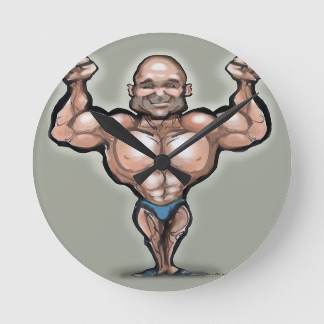 Horloge Ronde Muscle Dude (Recto)