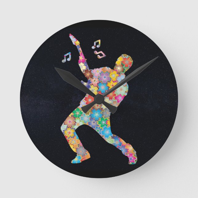 Horloge Ronde Musicien des fleurs (Recto)