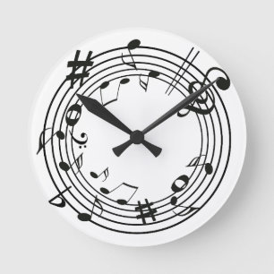 Horloge Ronde Musique cool