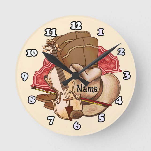 Horloge Ronde Musique Country  (Recto)
