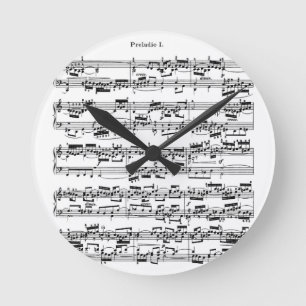 Horloge Ronde Musique de feuille par Bach
