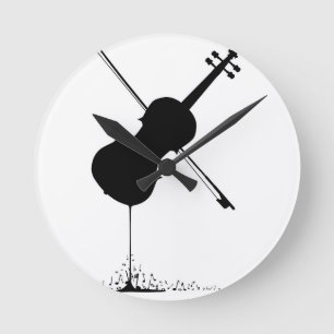 Horloge Ronde Musique débordante de violon