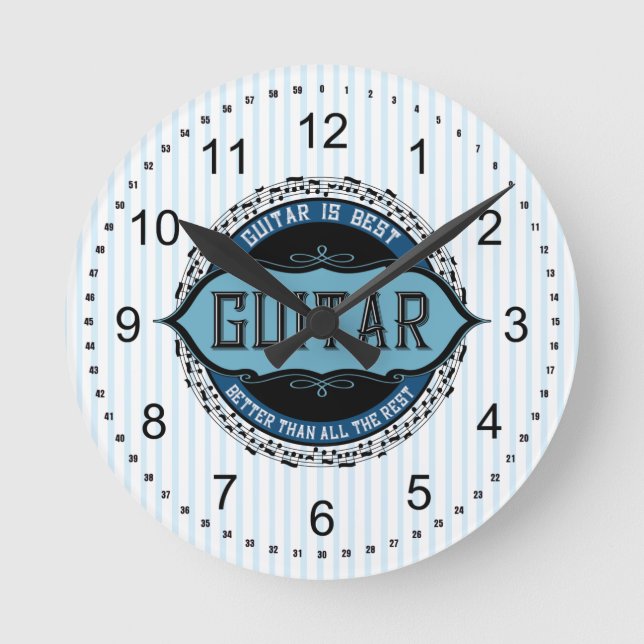 Horloge Ronde Musique guitare Cercle (Recto)