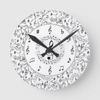 Horloge Ronde Musique, notes musicales