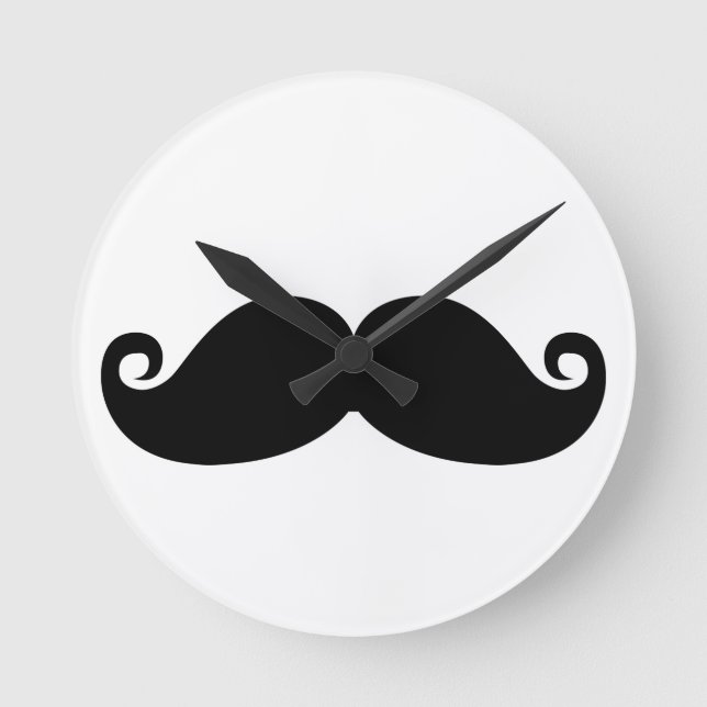Horloge Ronde Mustache noire de Funny (Recto)