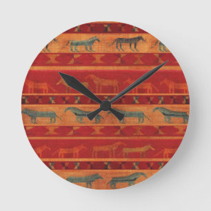Horloge Ronde Mustangs gitans sauvages