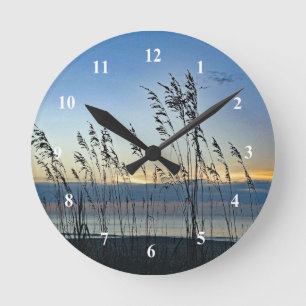 Horloge Ronde Myrtle Beach Grass Sunrise Photo
