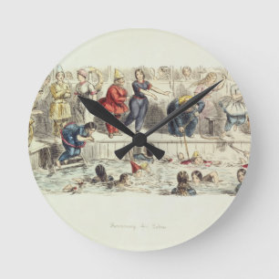 Horloge Ronde Nageant pour des dames, 1844 (litho)