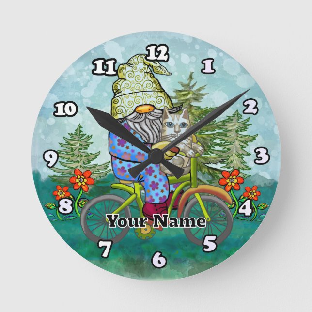 Horloge Ronde Nain à vélo (Recto)