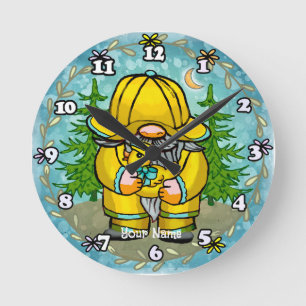Horloge Ronde Nain de jour de pluie 
