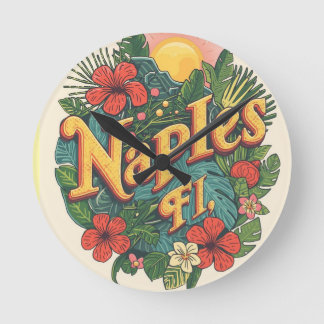 Horloge Ronde Naples floride rêveant 