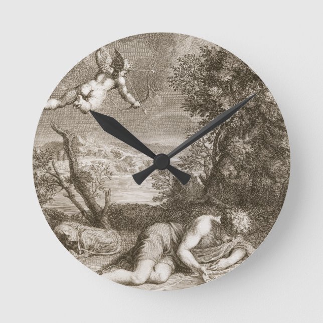 Horloge Ronde Narcisse Transformé en Fleur, 1730 (gravi) (Recto)