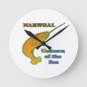 Horloge Ronde Narwhal - Unicorne de la mer