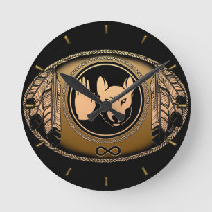 Horloge Ronde Native Clock Custom First Nation Flag Wall Clock