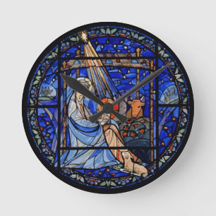 Horloge Ronde Nativité du style Verre Trait