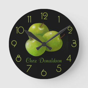 Horloge Ronde Nature morte aux pommes Peinture à l'huile sur toi