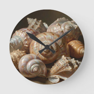 Horloge Ronde Nature morte iridescente de coquillages